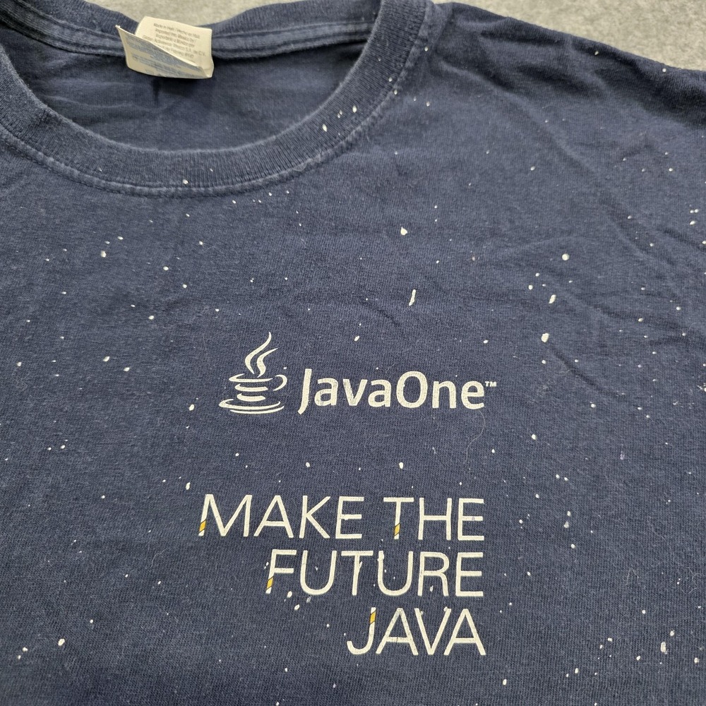 JavaOne Make The Future Java T Shirt Mens Large Blue Oracle Computer Tech‎ VTG - Picture 5 of 11